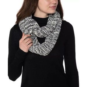 Style & Co NWT Marled Space Dyed Infinity Loop Scarf Knit Black Neutral OS New